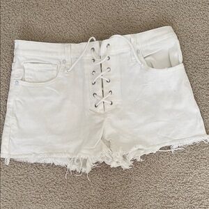 White Lace-Up Women's Shorts
